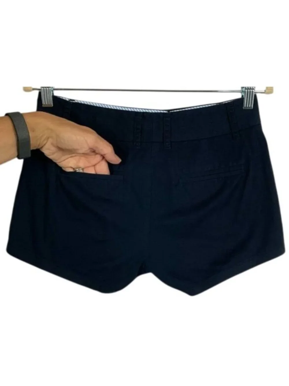 J.Crew Factory Broken-In Chino Shorts Navy Blue 100% Cotton Size 0 36234